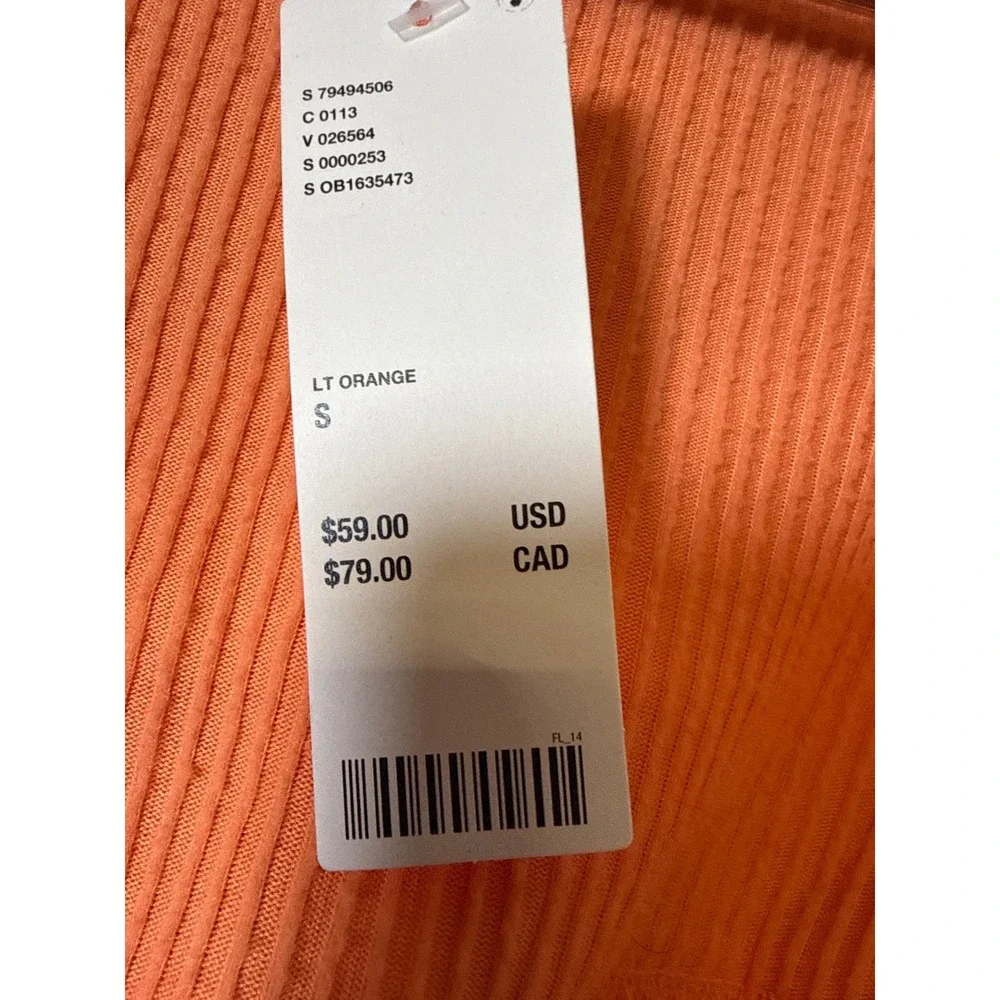 Out From Under Urban Outfitters Orange Ribbed Hooded Cardigan Cozy‎ Y2K Womens S